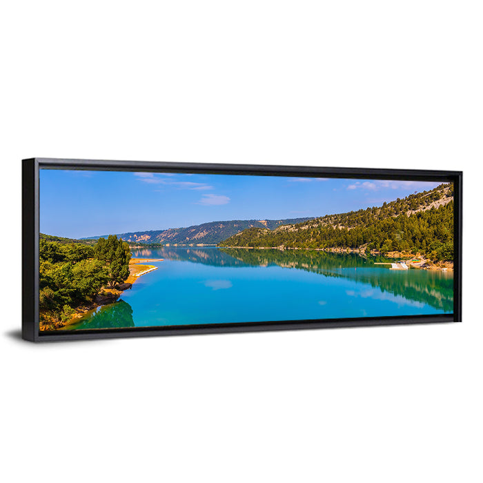 Lake Sainte Croix Du Verdon Wall Art as a framed canvas