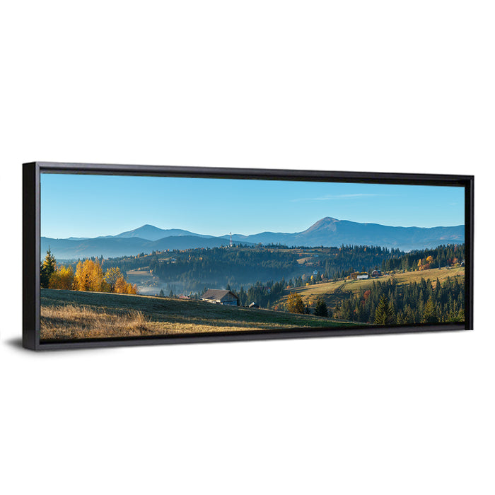 Yablunytsia Village Mountain View Wall Art as a framed canvas
