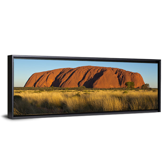 Uluru Red Rock at Golden Hour Wall Art as a framed canvas
