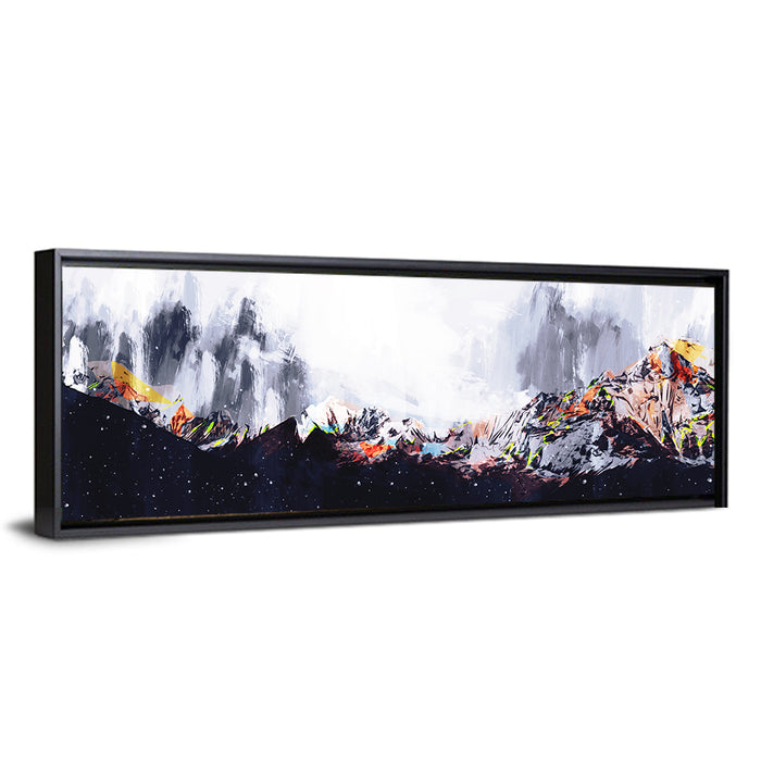 High-contrast Acrylic Mountains Wall Art as a framed canvas
