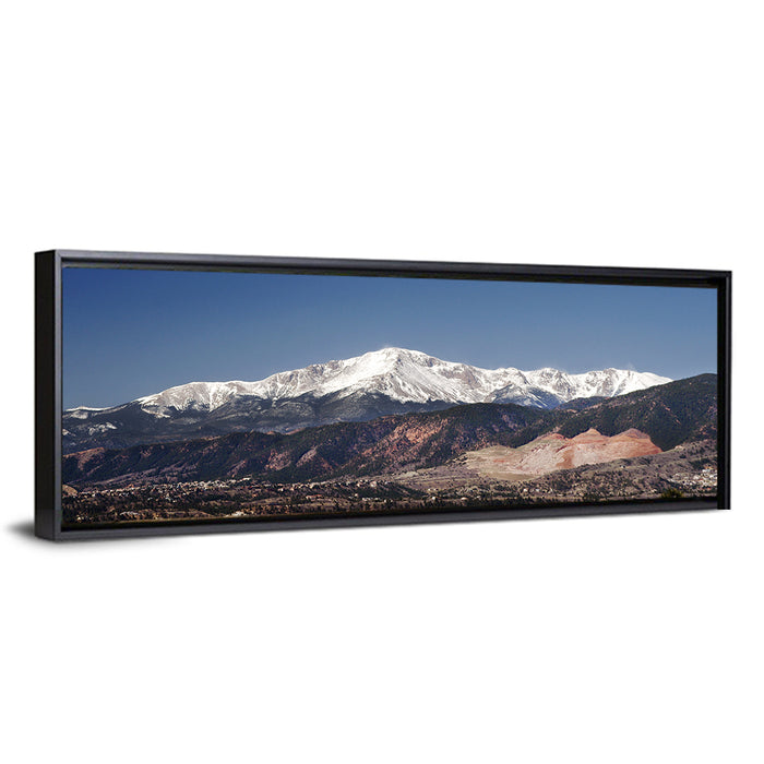 Pikes Peak Landscape Wall Art as a framed canvas