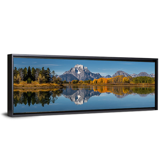 Mount Moran at Oxbow Bend, Wyoming Wall Art as a framed canvas