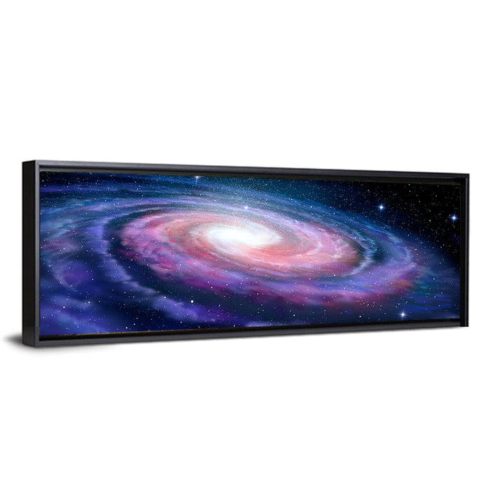 Spiral Galaxy Wall Art as a framed canvas