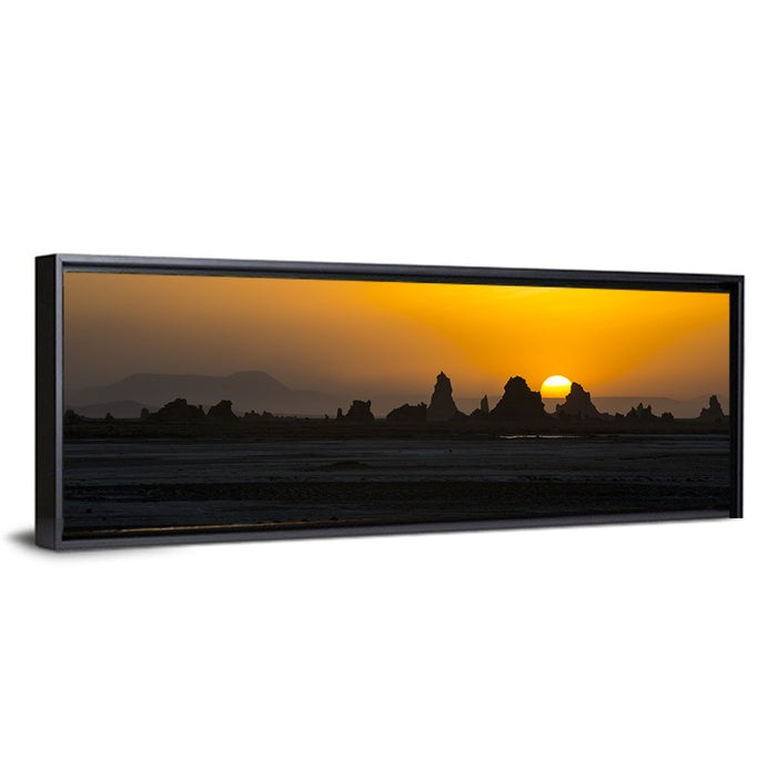 Sunset Over Lac Abbe Wall Art as a framed canvas