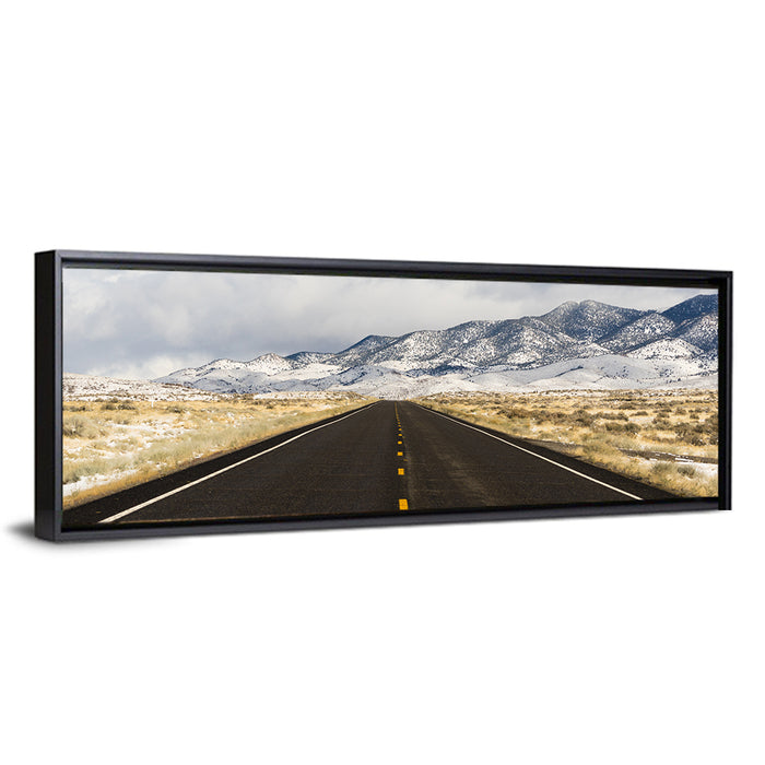 Great Basin Central Nevada Highway Wall Art as a framed canvas