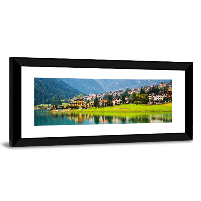 Lake Auronzo Reflection Wall Art as a framed print