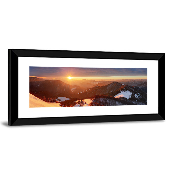 Slovakia Winter Mountain Sunset Wall Art as a framed print