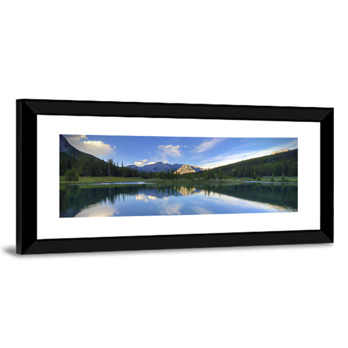 Cascade Ponds Reflection Banff Wall Art as a framed print