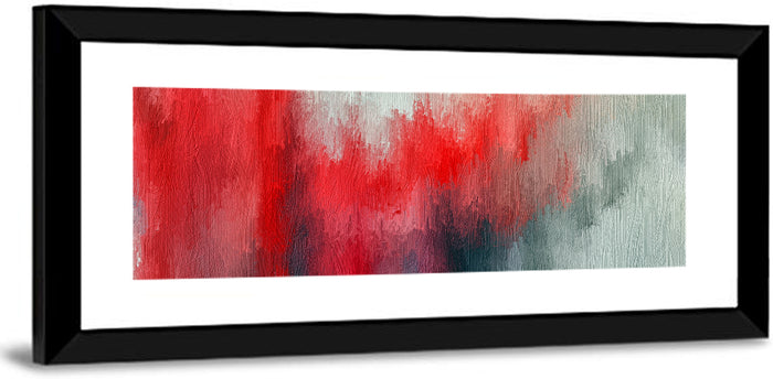 Red to Gray Oil Brushstrokes Wall Art as a framed print