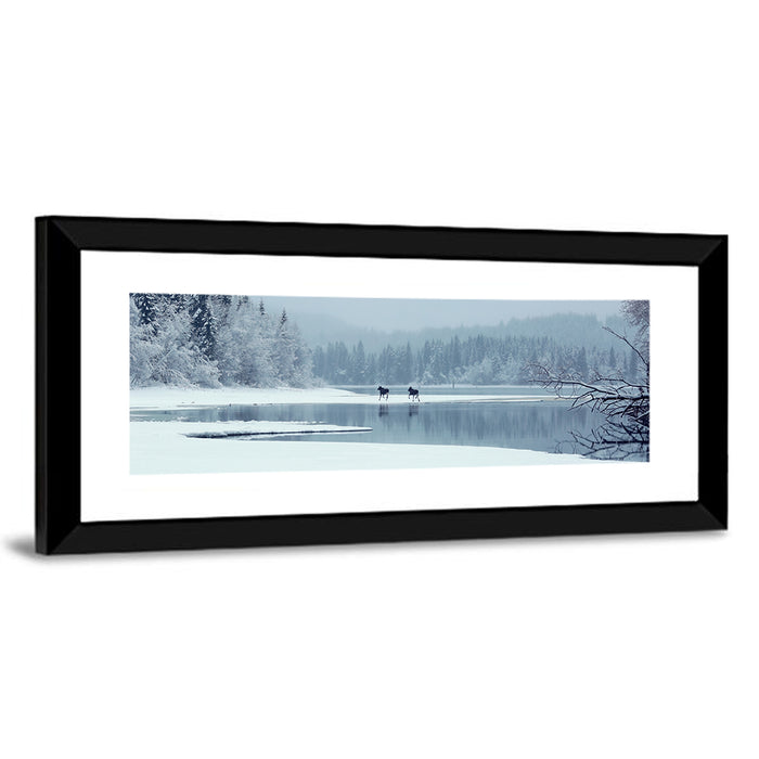 Foggy Lake Selbu Wall Art as a framed print