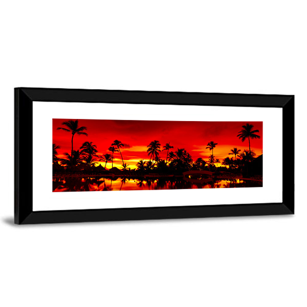 Dramatic Sunset Over Sea Beach Wall Art
