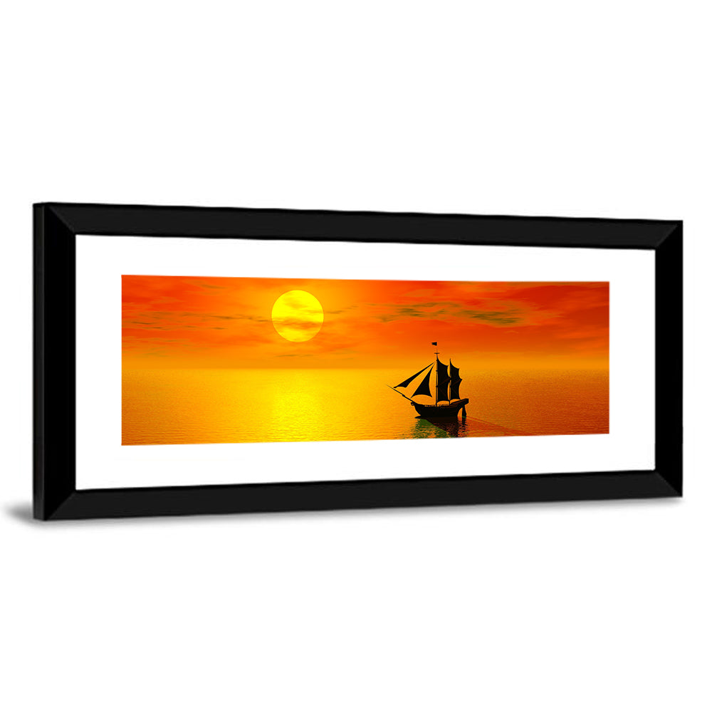 Old Boats Silhouette Wall Art