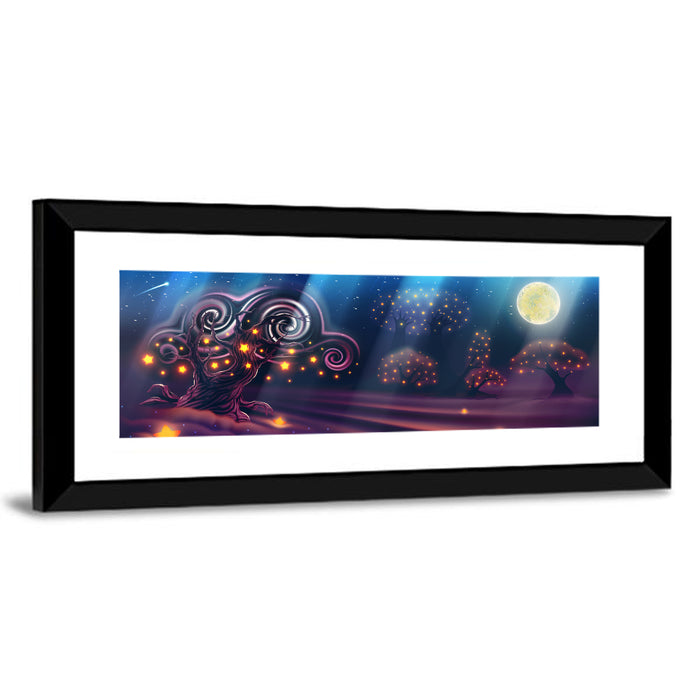 Magical Night Landscape Wall Art as a framed print