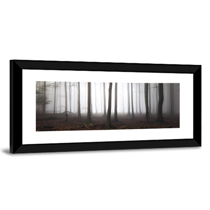 Misty Forest Perspective Wall Art as a framed print