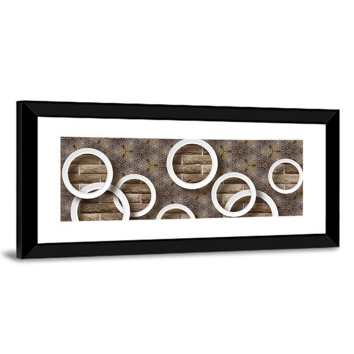 Flower Rings Over Brick and Tile Wall Art as a framed print