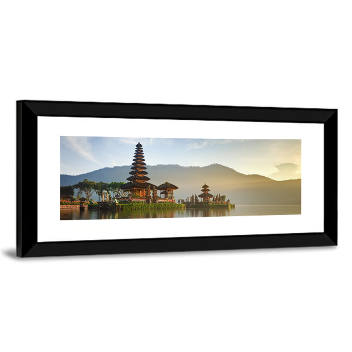 Ulun Danu Beratan Temple at Sunrise Wall Art as a framed print