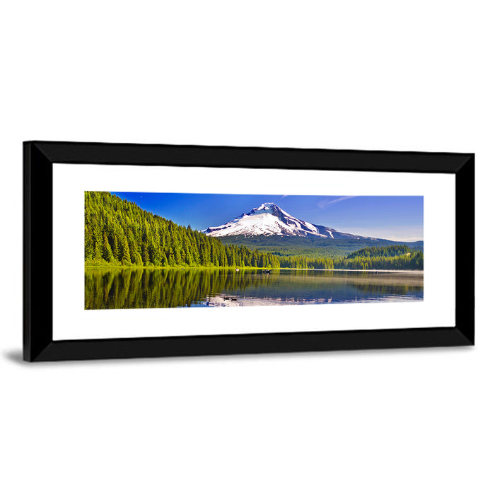 Mt Hood Reflected in Trillium Lake Wall Art as a framed print