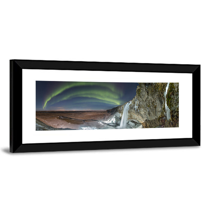 Seljalandsfoss Waterfall Nightscape Wall Art as a framed print