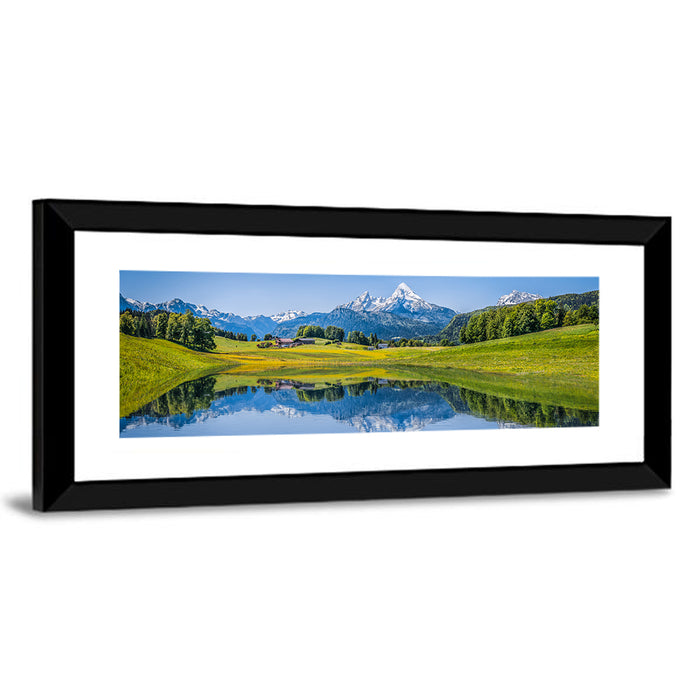 Watzmann Summer Reflection Wall Art as a framed print