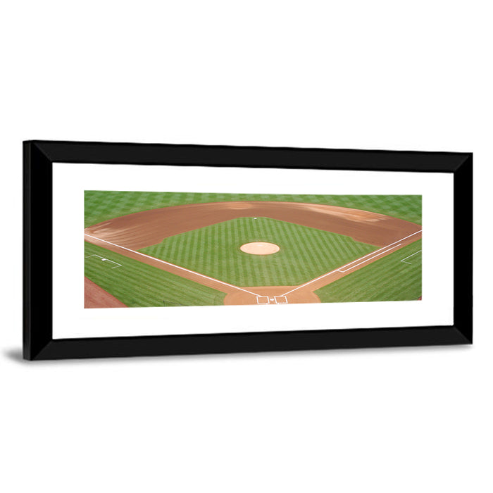 Aerial Baseball Diamond Wall Art as a framed print
