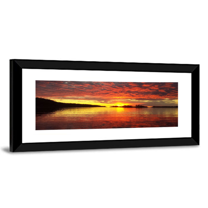 Lake Athabasca Sunset Reflection Wall Art as a framed print