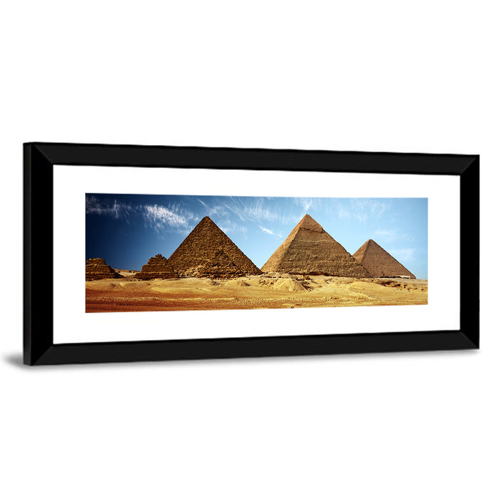 Giza Pyramids Valley View Wall Art as a framed print