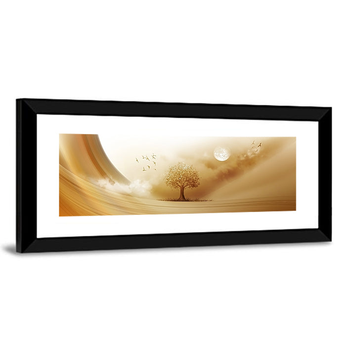 Moonlit Desert Tree Wall Art as a framed print