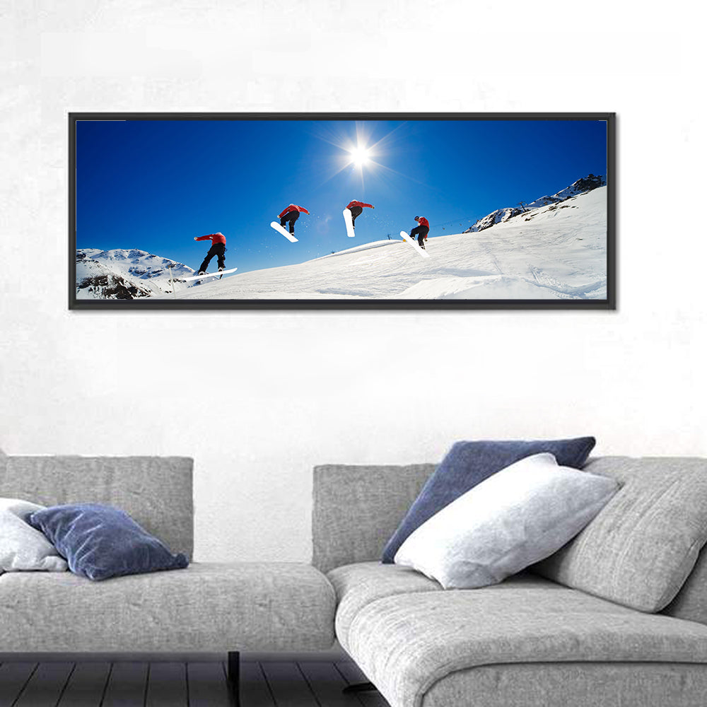Snowboarder Going Over Jump Wall Art