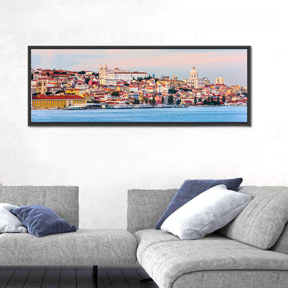 Lisbon Skyline On Tagus River Wall Art