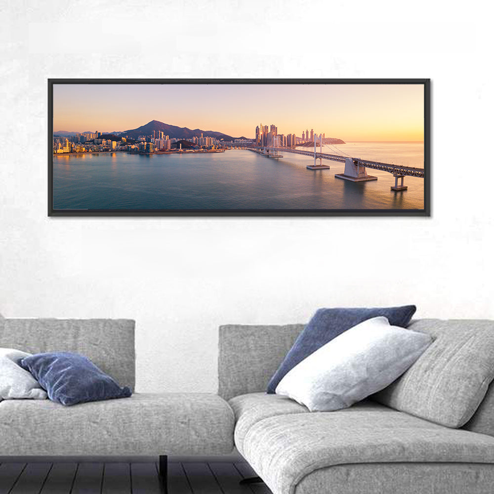 Gwangan Bridge At Sunrise Wall Art