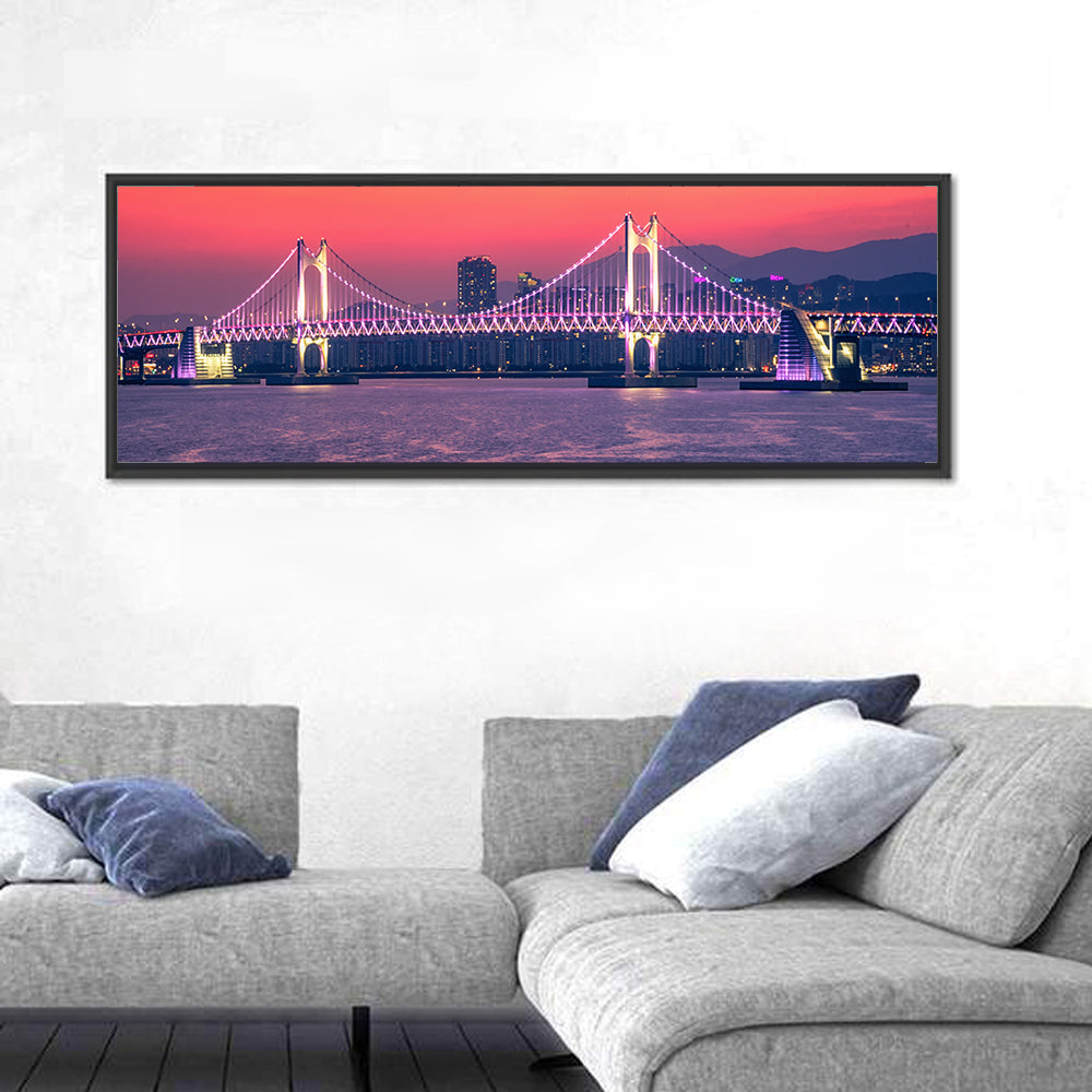 Gwangan Bridge At Night in Busan Wall Art