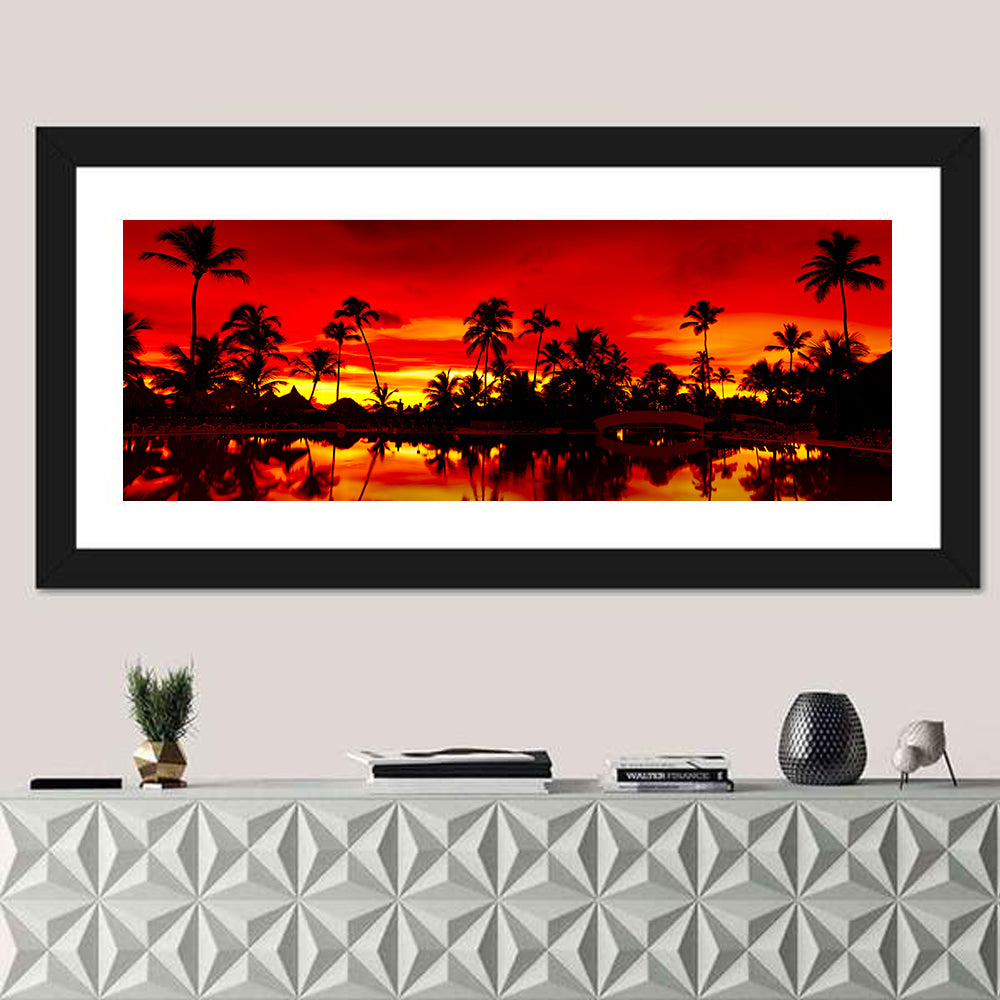Dramatic Sunset Over Sea Beach Wall Art
