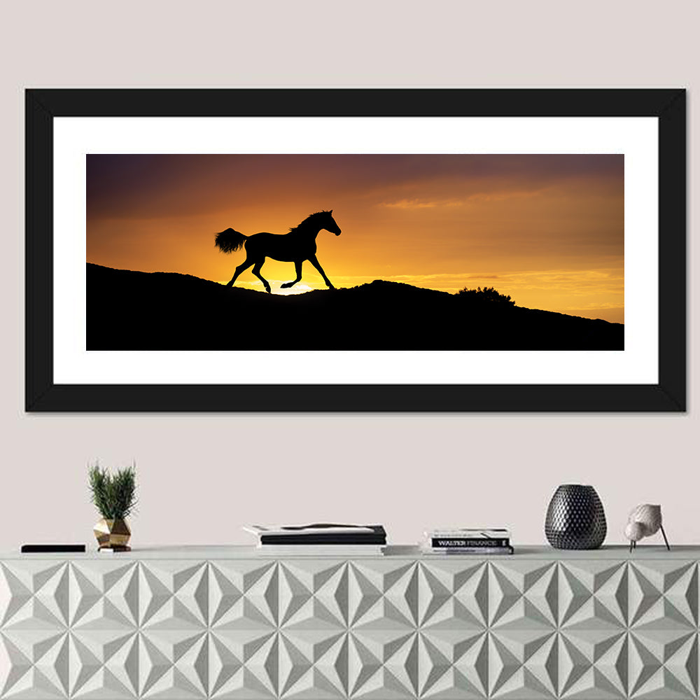 Running Horse Silhouette Wall Art