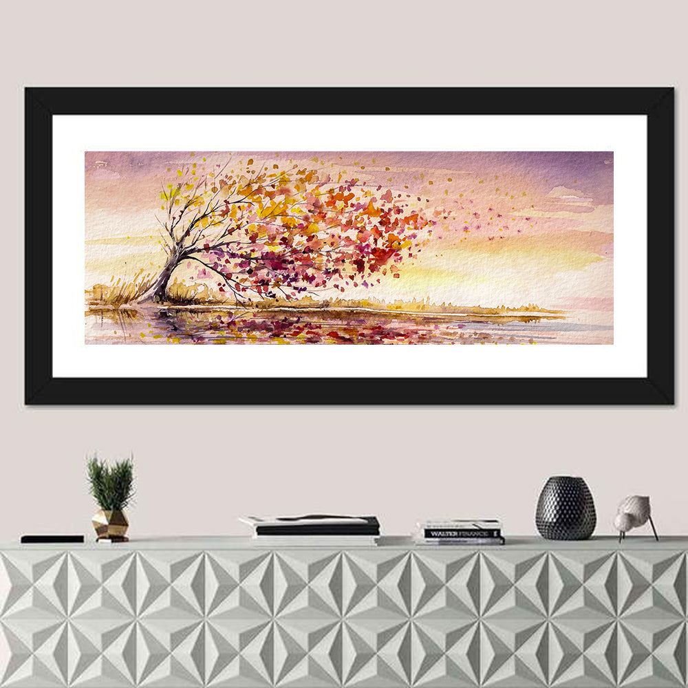 Autumn Tree On A Wind Wall Art