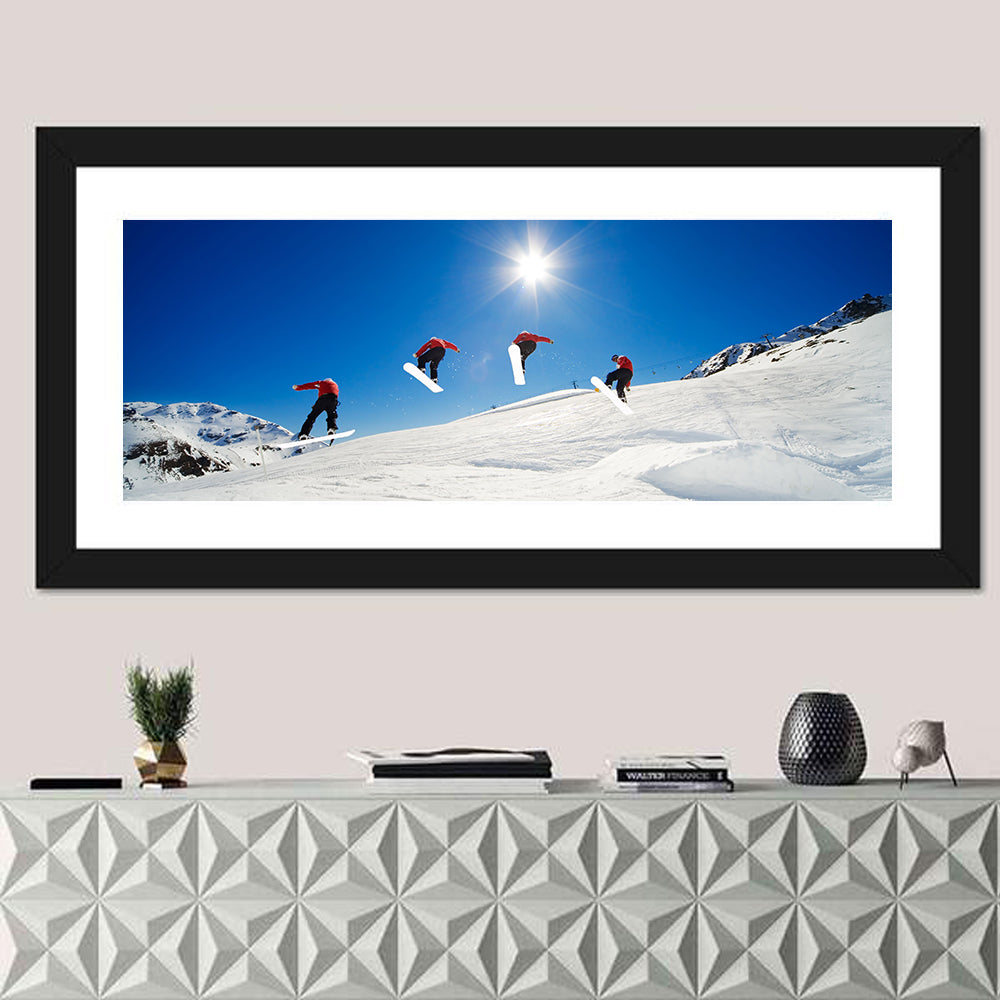 Snowboarder Going Over Jump Wall Art
