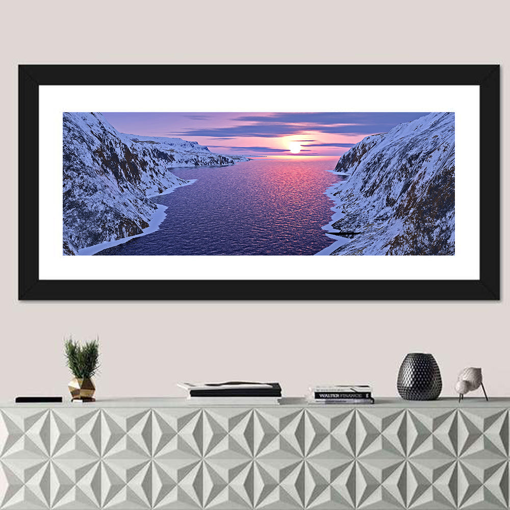 Mountain River Sunset Wall Art