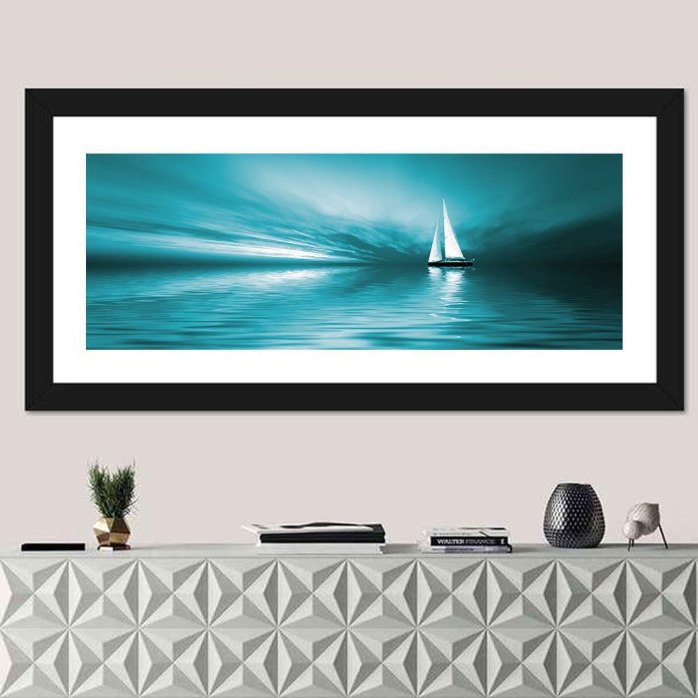 Sailing Boat Sunset Wall Art