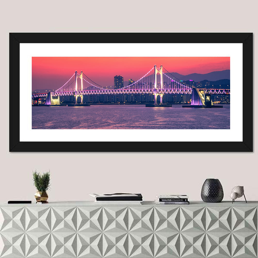 Gwangan Bridge At Night in Busan Wall Art