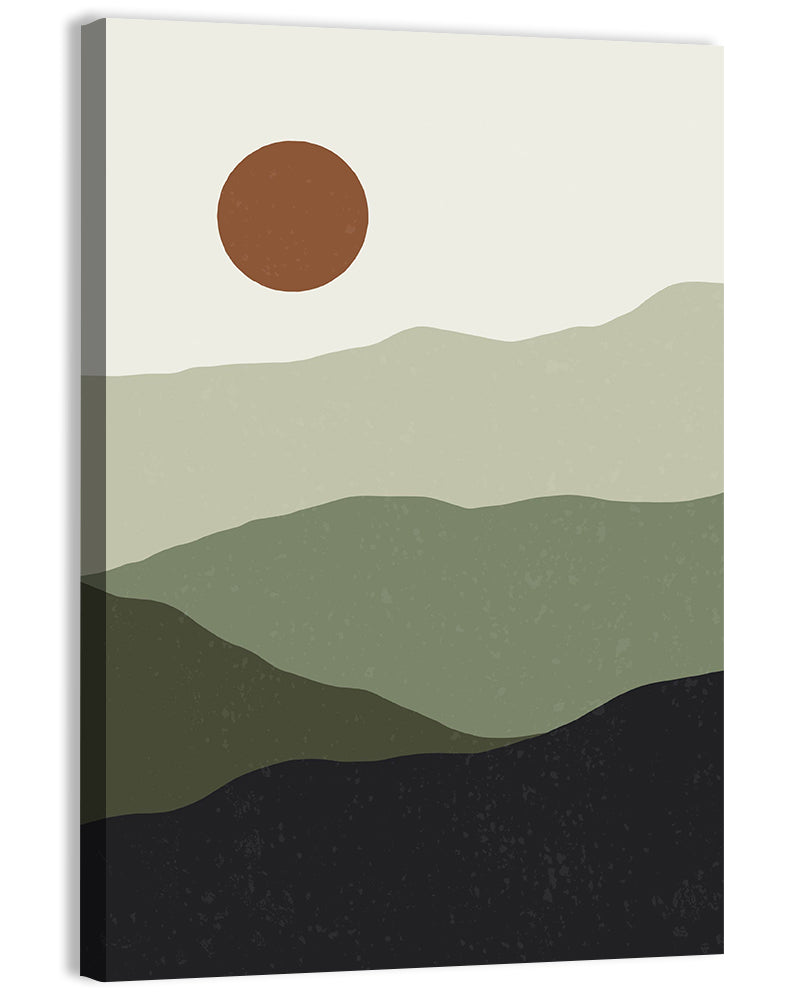 Sage Ridge Minimalist Landscape Wall Art, canvas print, portrait