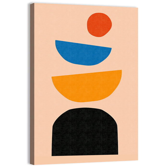 Mid Century Geometric Stack Wall Art as a canvas print