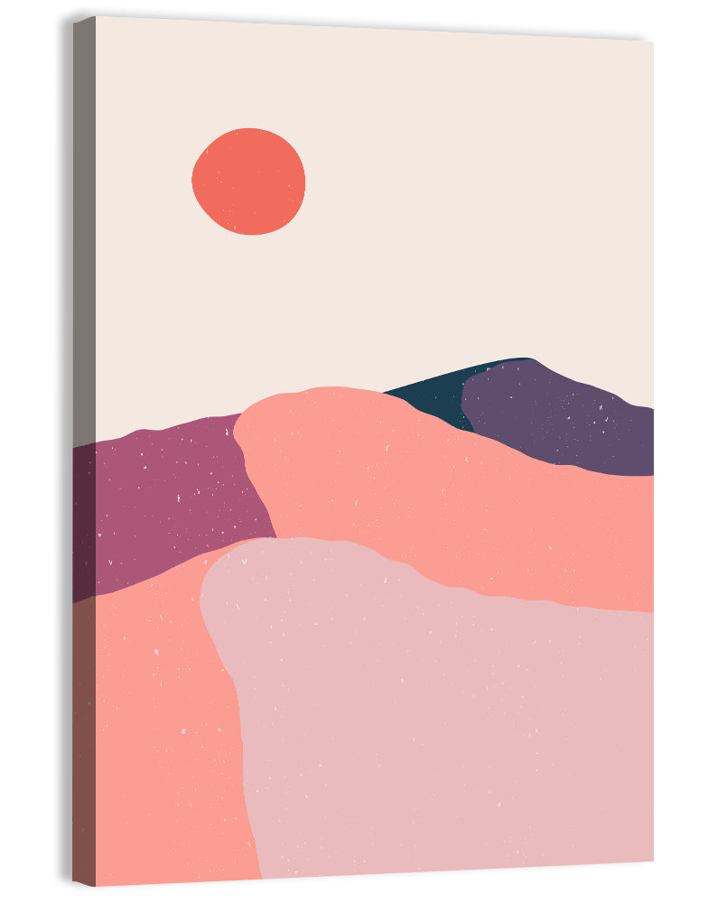 Desert Sunrise Abstract Landscape Wall Art, canvas print, portrait