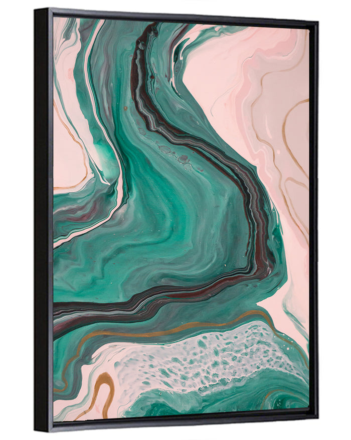 Fluid Ink Marble Study Wall Art as a framed canvas