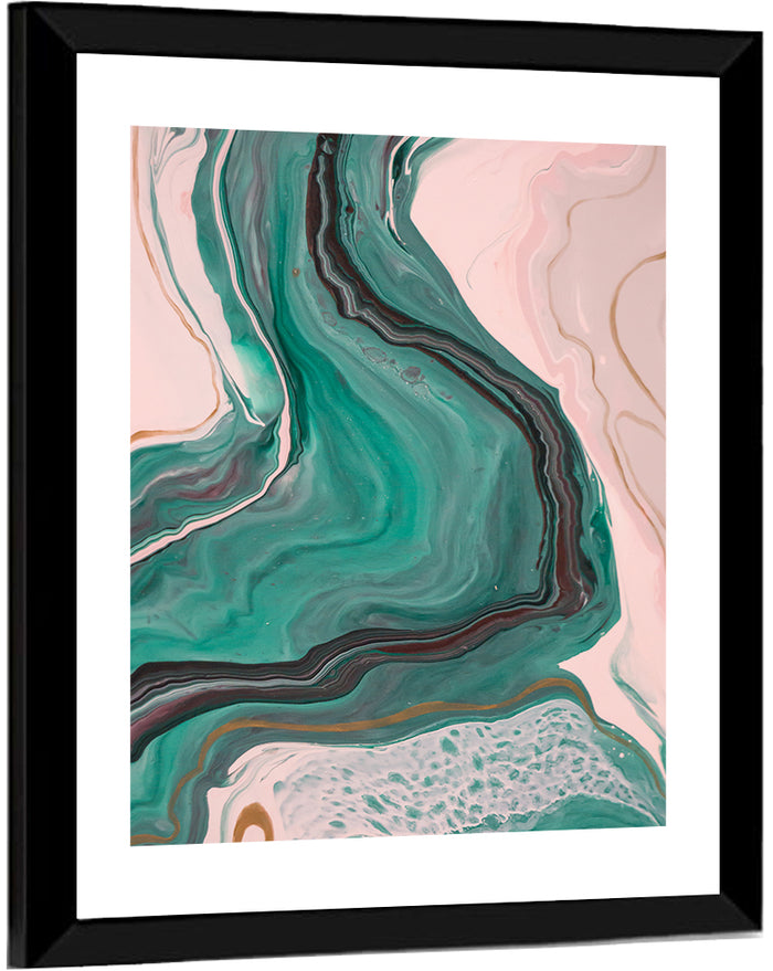 Fluid Ink Marble Study Wall Art as a framed print