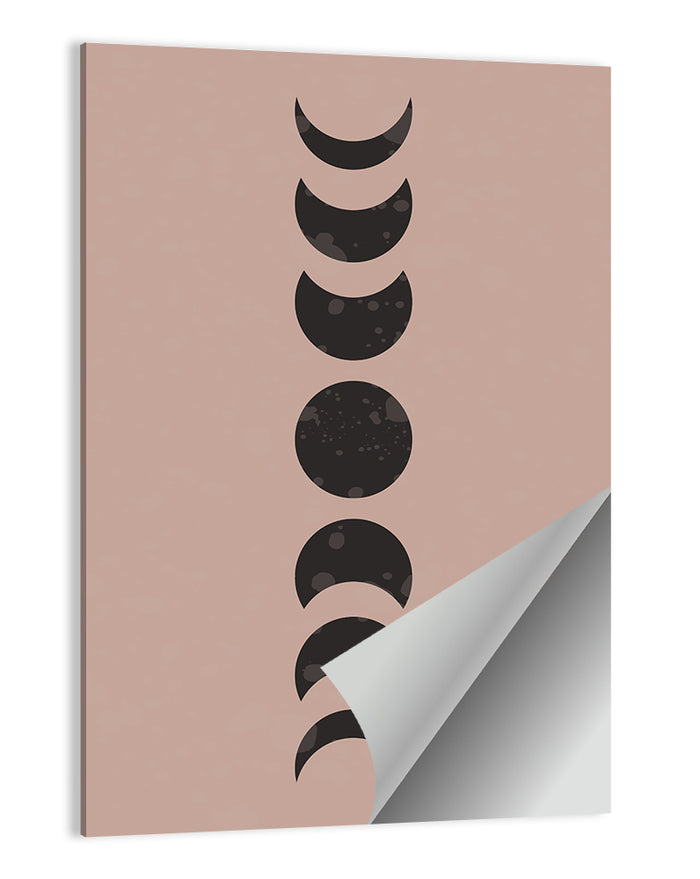 Dusty Pink Moon Phases Wall Art as a poster print
