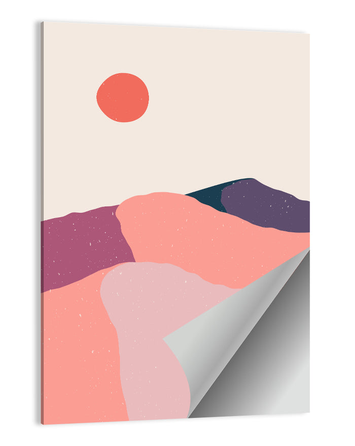 Desert Sunrise Abstract Landscape Wall Art as a poster print