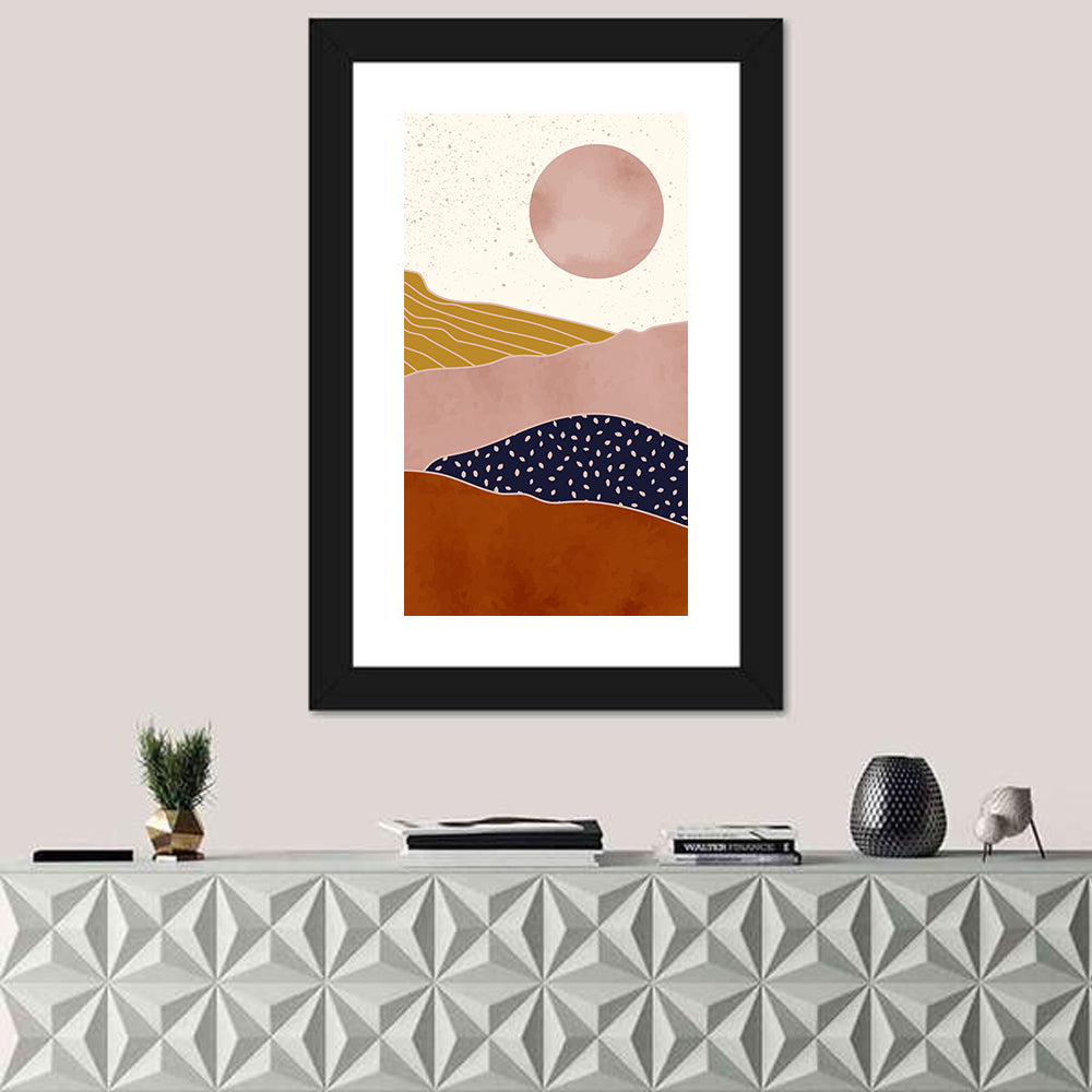 Mountains & Sun Minimal Wall Art