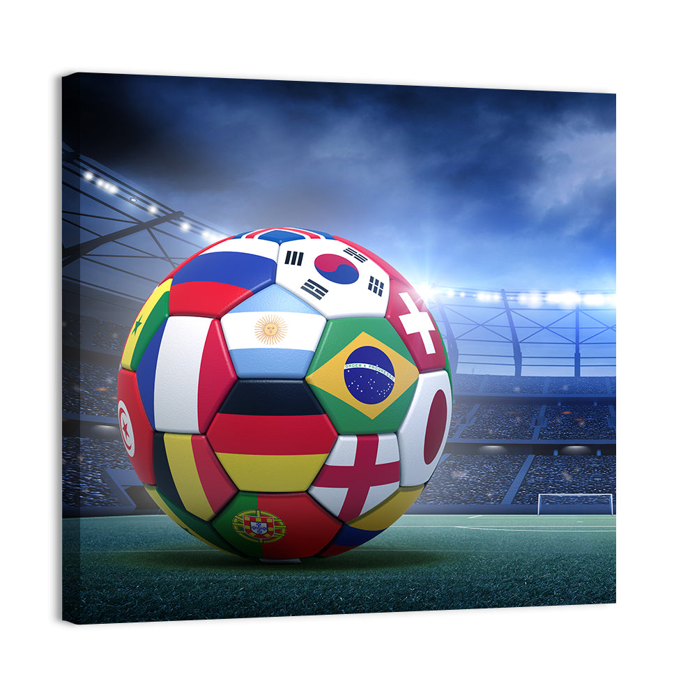 Soccer Ball In Stadium Wall Art