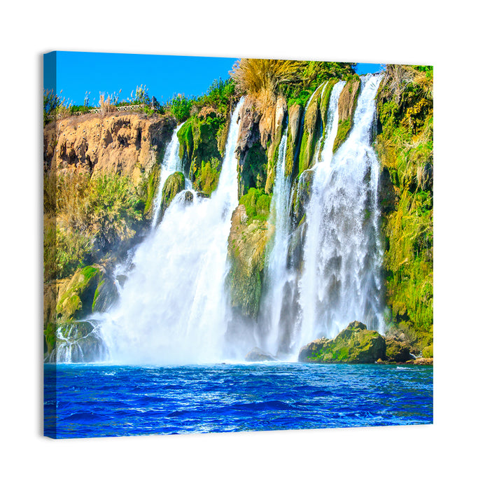 Duden Waterfalls Cliffside, Antalya Wall Art as a canvas print