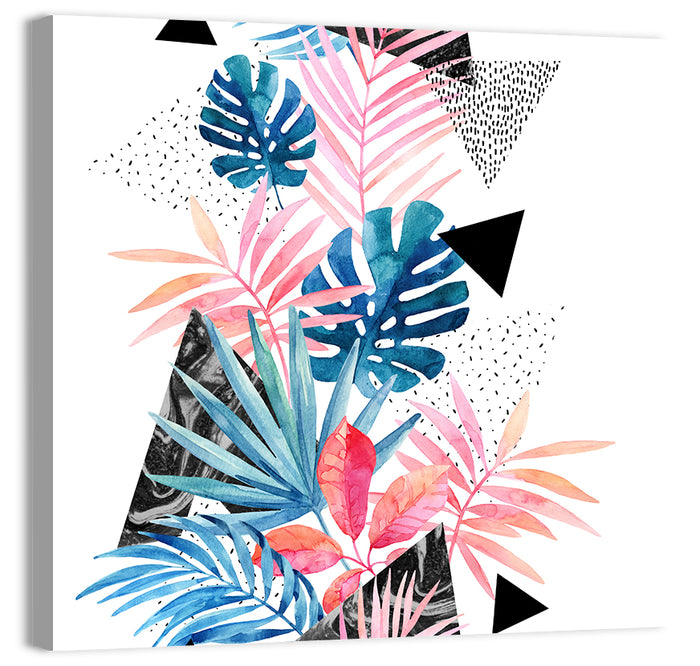 Watercolor Tropical Leaves Wall Art as a canvas print
