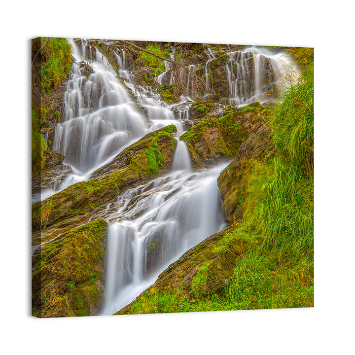Tiered Waterfall in Val D'aosta Wall Art as a canvas print